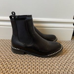 Faux Leather Studded Boots